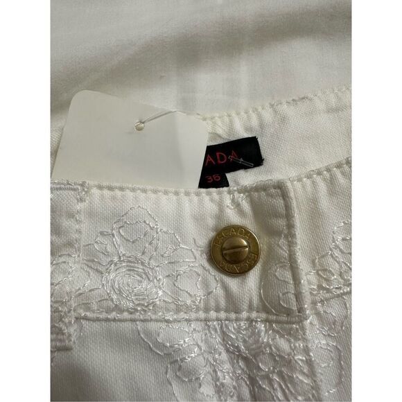 NWT Escada White Mosaic Stitch Skin Pants Womens 36 - Picture 7 of 16